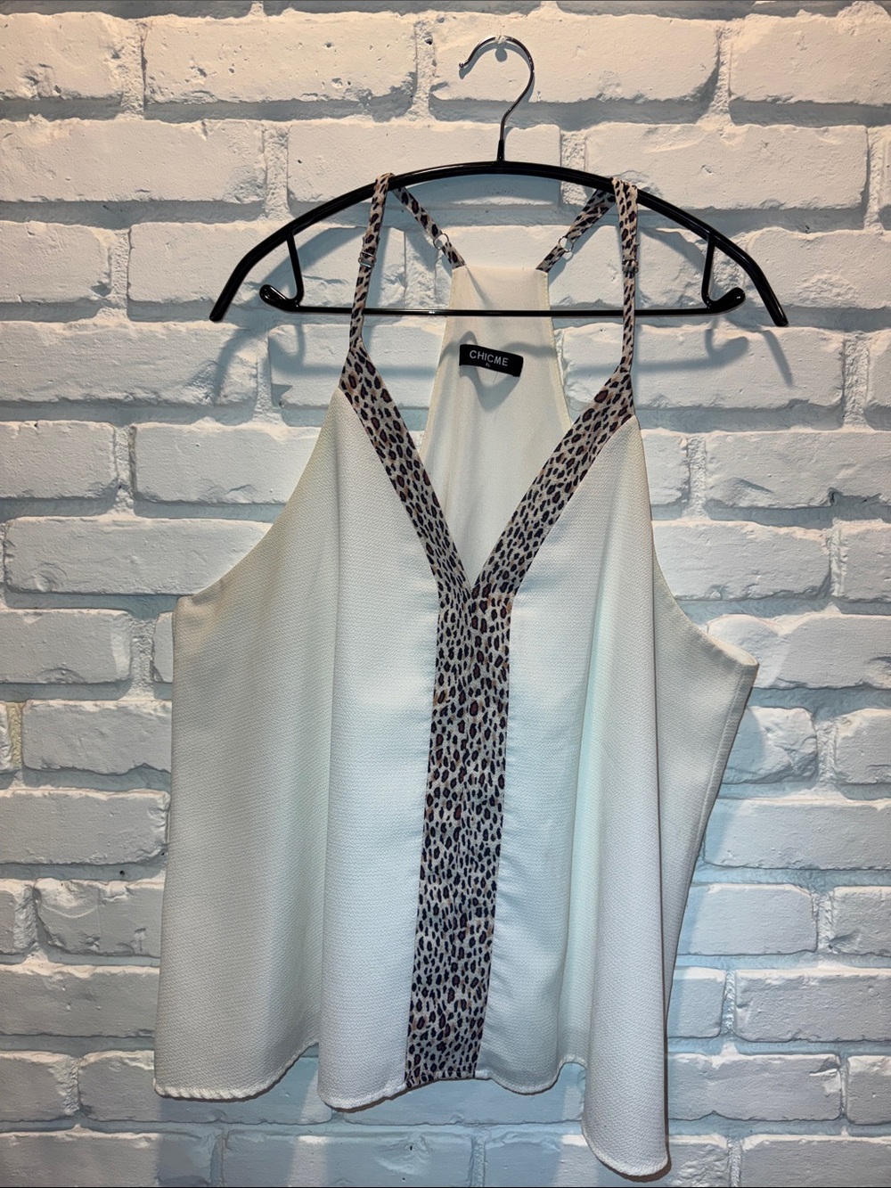Chicme Cream Halter Too with Leopard Detail